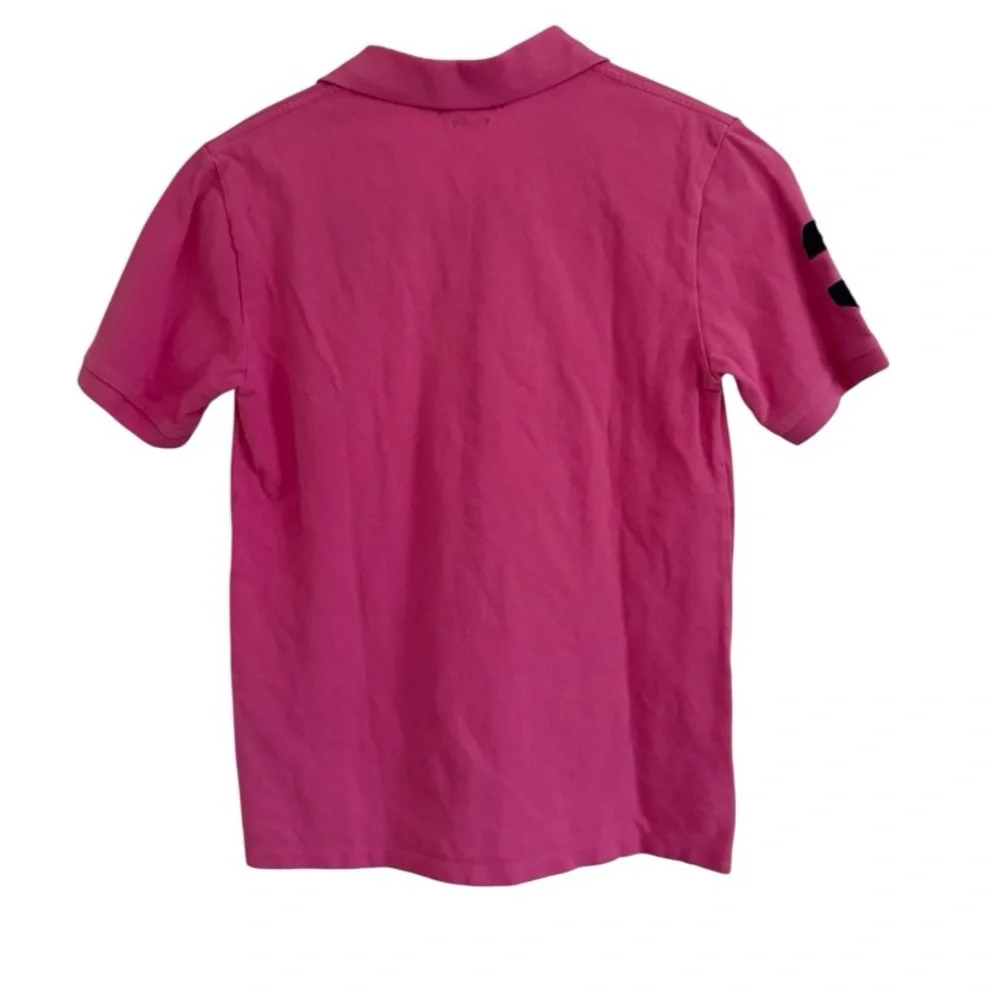 Polo Ralph Lauren Vintage Pink Big Pony Polo Shirt Youth Large Classic Fit Tee - Picture 4 of 4